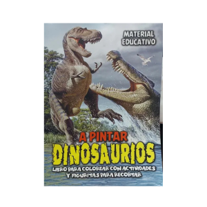 A pintar dinosaurios - libro para colorear con actividades y figuritas para recortar