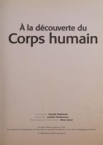 A LA DECOUVERTE DU CORPS HUMAIN